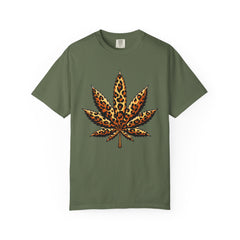 Vintage Leopard Cannabis Leaf T-shirt — Weed Lover Stoner Gift