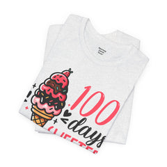 100 Days of School Unisex Tee | Elementary School, Ice Cream, Teacher Apparel