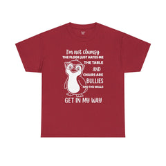 Clumsy Funny Penguin Graphic Tee | Unisex Heavy Cotton Tee | Great Gift for Animal Lovers, Birthdays, Casual Wear, Humorous Gifts, Everyday Style