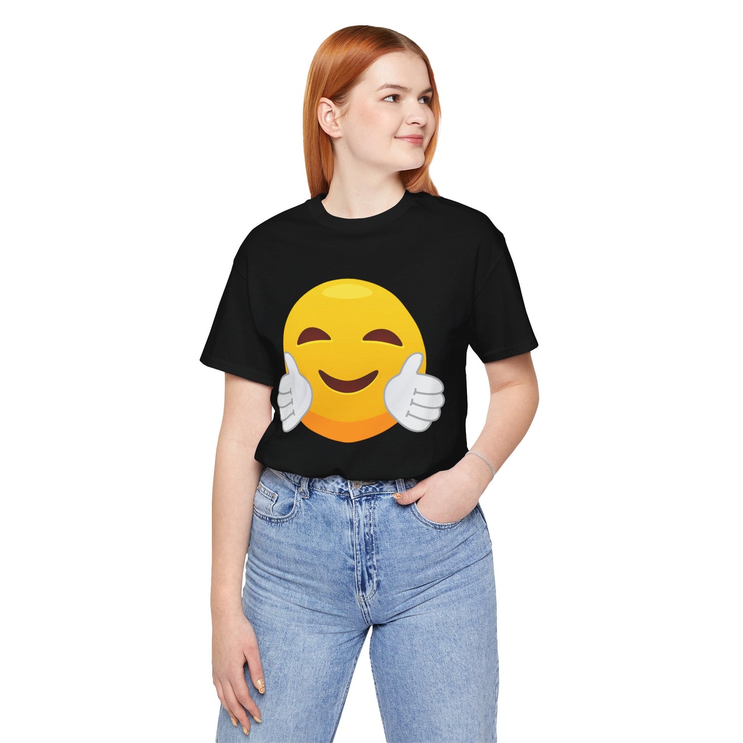 Emoji With White Gloved Hug - Graphic Unisex Jersey Short Sleeve Tee