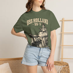 USS Holland SS-1 Submarine Vintage Graphic T-Shirt — Navy History Tee