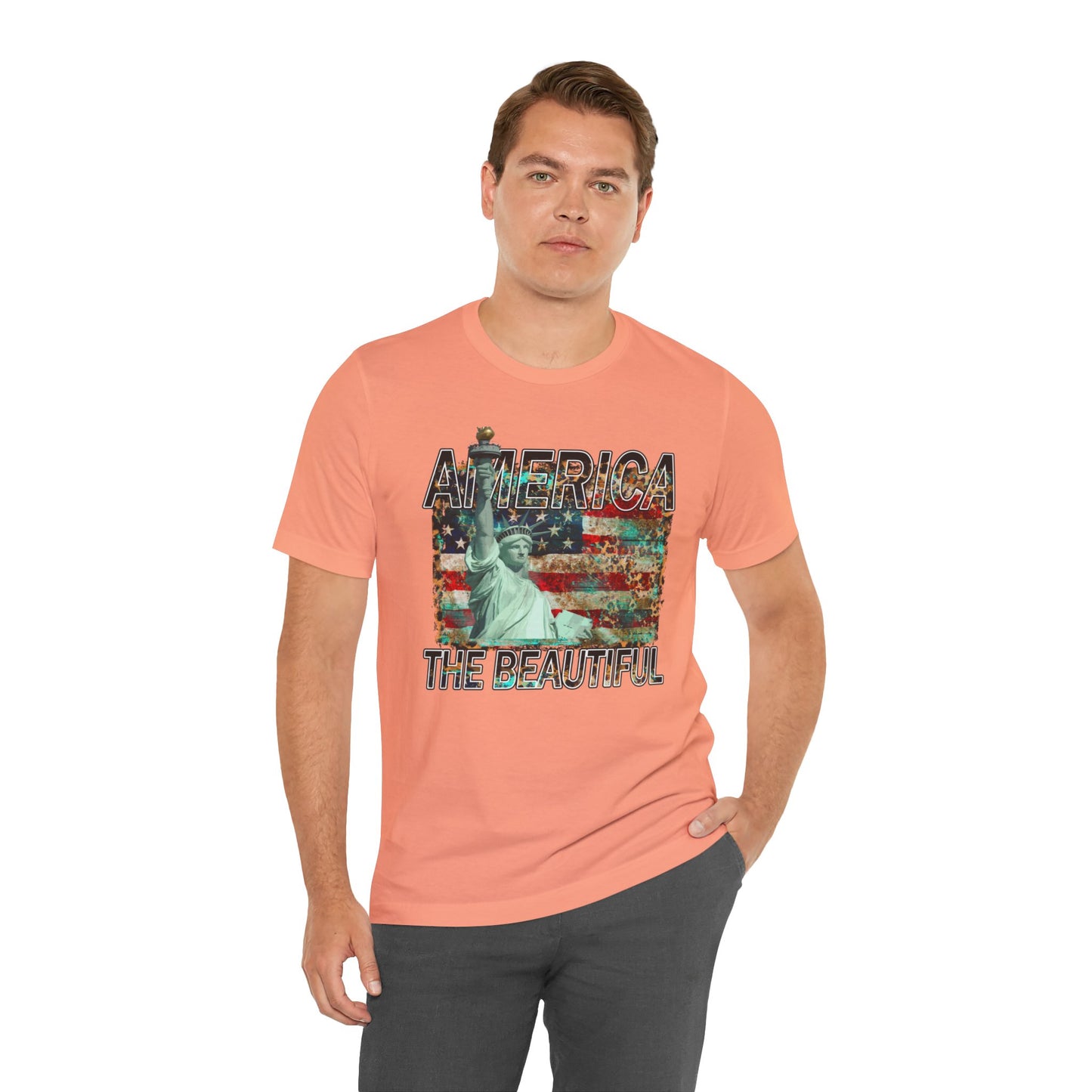 Statue Of Liberty, America The Beautiful, Unisex Jersey Short Sleeve Tee