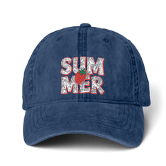 Women's SUMMER STRAWBERRY Pigment-Dyed Cap with Fashion Undervisor (Embroidery)