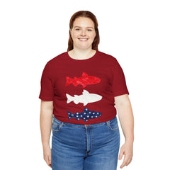 Patriotic Trout T-Shirt — Red White & Blue Fish Tee