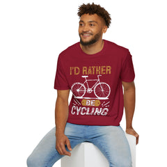 Cycling Enthusiast Unisex T-Shirt - 'I'd Rather Be Cycling' Design