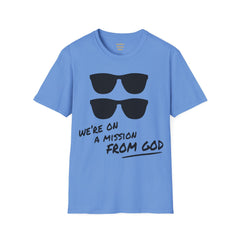 We're On A Mission From God / Blues Brothers / Cheap Sunglasses / Novelty / 80s Movies / The Blues / Jazz / Unisex T Shirts