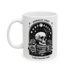 Celestial Skull and Rose Rose Ceramic Mug - Perfect for Coffee Lovers & Gift Giving