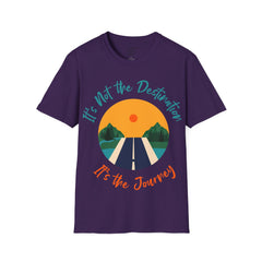 Its Not The Destination Its The Journey Retro Sunset Unisex Softstyle T-Shirt  A unique motivational expression of setting goals