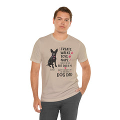 Personalized Dog Dad T‑Shirt — "Treats. Walks. Toys. Naps." Father's Day Gift