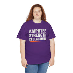 Unisex Heavy Cotton Tee - 'Amputee Strength is Beautiful' Statement Tee