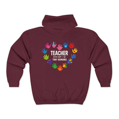 Colorful Teacher Of Tiny Humans Zippered Hoodie