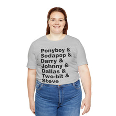 The Outsiders Shirt, Greasers Characters Shirt, Unisex Jersey Short Sleeve Tee
