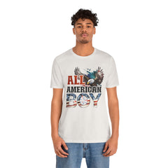 All American Boy With Eagle Graphic, Unisex Jersey Short Sleeve Tee
