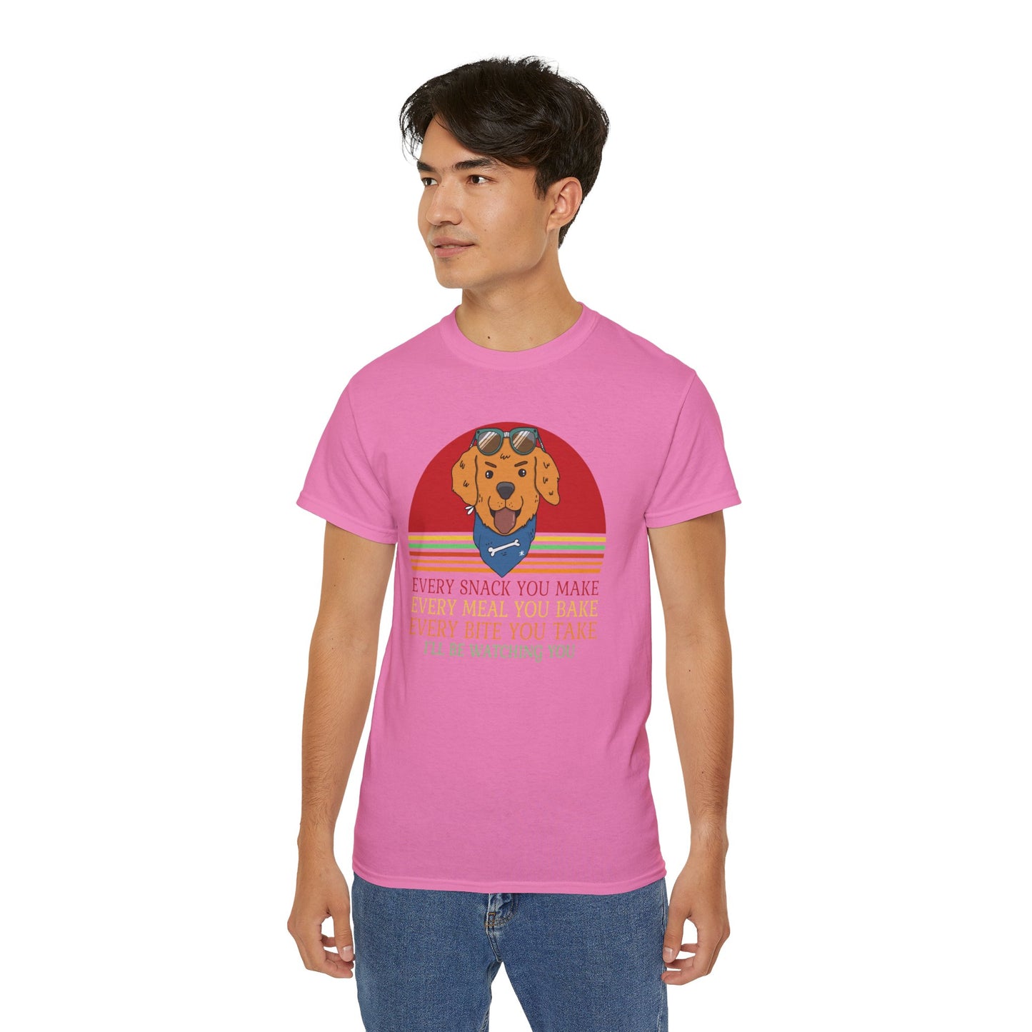 Golden Retriever Every Meal, Bite, Snack, I will be watching you Unisex Ultra Cotton Tee