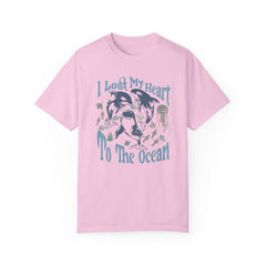 Sea Creatures, I Lost My Heart To The Ocean -  Graphic Unisex Garment-Dyed T-shirt