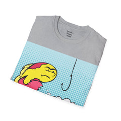 Hooked On Something Pop Art FISH Unisex Softstyle T Shirt  Reel this one in hook line and sinker
