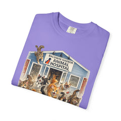 Front Graphic "Who Let the Cats Out?" Baldwin Harbor Animal Hospital Cute Vet Clinic T Shirt