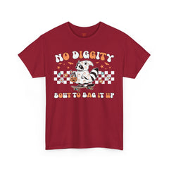 No Diggity Halloween Raccoon! Graphic Unisex Heavy Cotton Tee