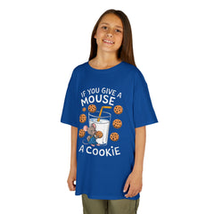 Kids Heavy Cotton™ Tee - "If You Give a Mouse a Cookie" - Fun Cartoon Shirt for Young Readers