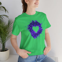 Galaxy Heart Tee — Purple or Green Splatter Heart T-Shirt
