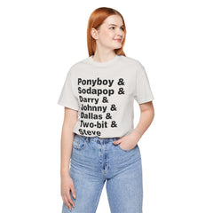 The Outsiders Shirt, Greasers Characters Shirt, Unisex Jersey Short Sleeve Tee