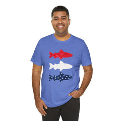 Patriotic Trout T-Shirt — Red White & Blue Fish Tee