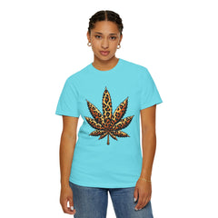 Vintage Leopard Cannabis Leaf T-shirt — Weed Lover Stoner Gift