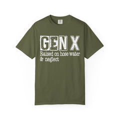 Raised on Hose Water and Neglect — Retro Graphic T-Shirt (Vintage Gift for Gen X)