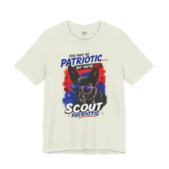 Personalized With Your Dogs Image and Name Patriotic Unisex Jersey Short Sleeve Tee
