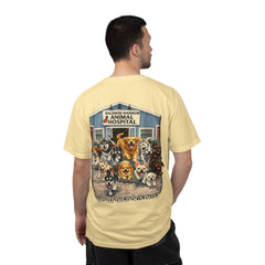 Front Logo Back Graphic Baldwin Harbor Animal Hospital "Who Let the Dogs Out?" Graphic Tee
