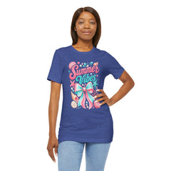 Summer Vibes Tee — Pastel Seashell Bow Beach T-Shirt