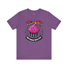 100 DAYS Sprinkled With Fun - Unisex Short Sleeve Tee | Elementary School Holiday, Teacher Apparel, Kids Motivation, Days Checked Off