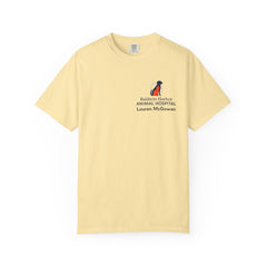 Lauren McGowan Front Logo Back Graphic Baldwin Harbor Animal Hospital "Who Let the Dogs Out?" Tee