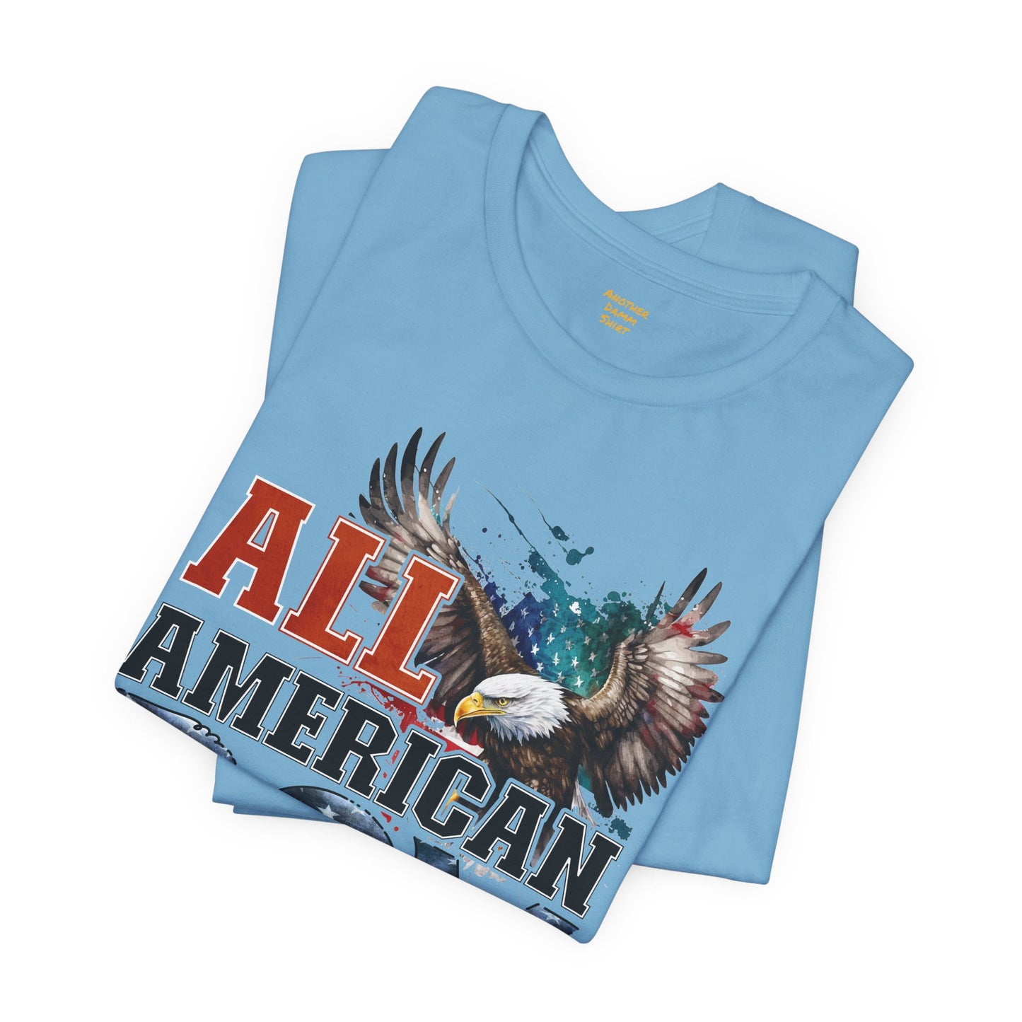 All American Boy With Eagle Graphic, Unisex Jersey Short Sleeve Tee