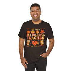 One Thankful Teacher T‑Shirt – Fall and Thanksgiving  Teacher Appreciation Tee