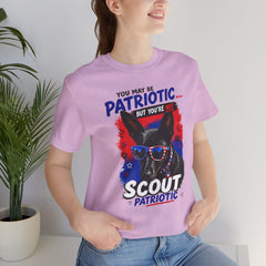 Personalized With Your Dogs Image and Name Patriotic Unisex Jersey Short Sleeve Tee