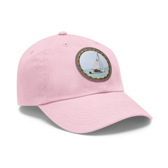 Hempstead Bay Sailing Club Leather Patch Dad Hat — Flying Scot Embroidered Round Patch