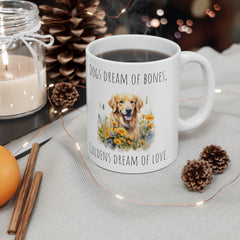 Golden retriever mug, dog lover gift, life is golden mug, ceramic dog mug, gift for her, gift for him, dog dad, dog mom, animal lover mug