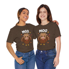 Funny Thanksgiving Turkey Moo T‑Shirt - Unisex Tee