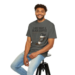 I Just Want a Black Coffee T-Shirt — Funny Barista List Graphic Tee for Coffee Lovers