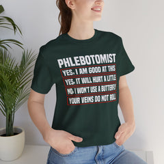 Phlebotomist Humor Tee, Funny Medical Shirt, Nurse Gift, Blood Tech Wear, Cute Phlebotomy Humor, Healthcare Apparel