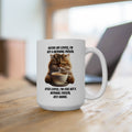 Grumpy Cat Drinking Coffee Ceramic Mug, 11oz, 15 oz