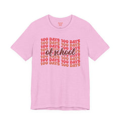 100 Days of School - Unisex Short Sleeve Tee | Elementary School Holiday, Teacher Apparel, Kids Motivation, Days Checked Off