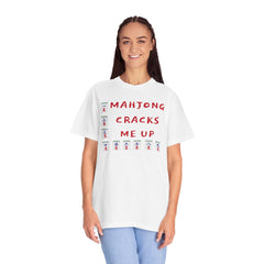 Mahjong Cracks Me Up, Comfort Colors 1717, Funny Graphic Tee, Unisex Garment-Dyed T-shirt, gift for mahjong player, mahjong lover gift, casual wear tee, humorous t-shirt, novelty mahjong shirt