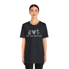 Peace Love Back The Blue in Alabama, Graphic Unisex Short Sleeve Tee