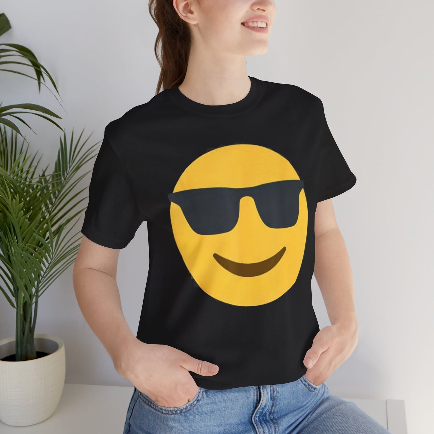 Emoji With Sunglasses - Graphic Unisex Jersey Short Sleeve Tee