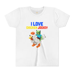 Youth I Love Chicken Jockey Tee - Fun Gamer T-Shirt for Kids
