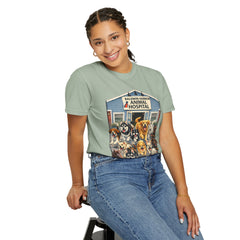 Pitbull Added "Who Let the Dogs Out?" Baldwin Harbor Animal Hospital Cute Vet Clinic T Shirt