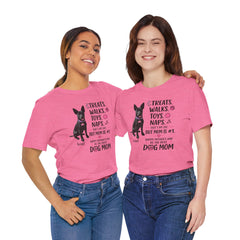 Personalized Your Dog and its name Mother's Day T-Shirt — 'Treats. Walks. Toys. Naps.