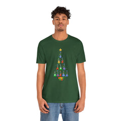 Guitar Lover Christmas Tree - Unisex NuBlend® Tee Shirt / Electric, Acoustic Guitar, Guitarist Gift, Christmas Gift, Gift for him
